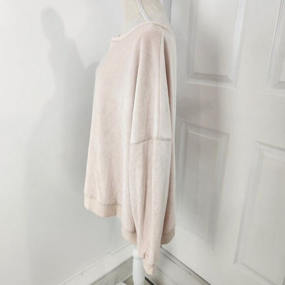 Out from Under Urban Outfitters Sweatshirt Womens L Pink Velour Oversized - Picture 4 of 16